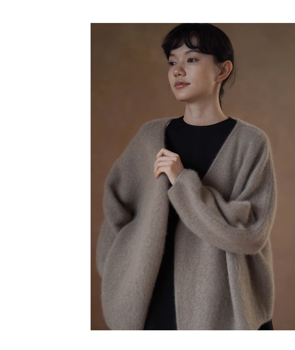 鬆弛代表外套長絨綿羊毛兔毛混紡寬鬆顯瘦簡約通勤開襟衫