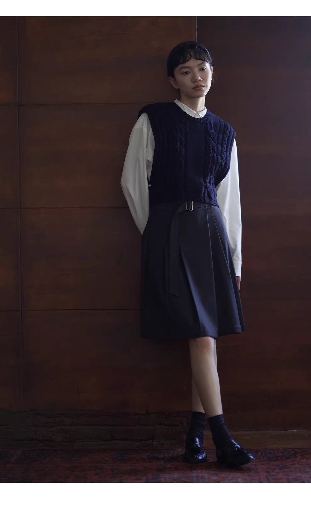 進階書呆子百褶裙高腰可調整顯瘦A字復古遮肉通勤半身裙,進階書呆子百褶裙高腰可調整顯瘦A字復古遮肉通勤半身裙,HBEW2028,進階書呆子百褶裙高腰可調整顯瘦A字復古遮肉通勤半身裙,高腰百褶,日字扣腰帶