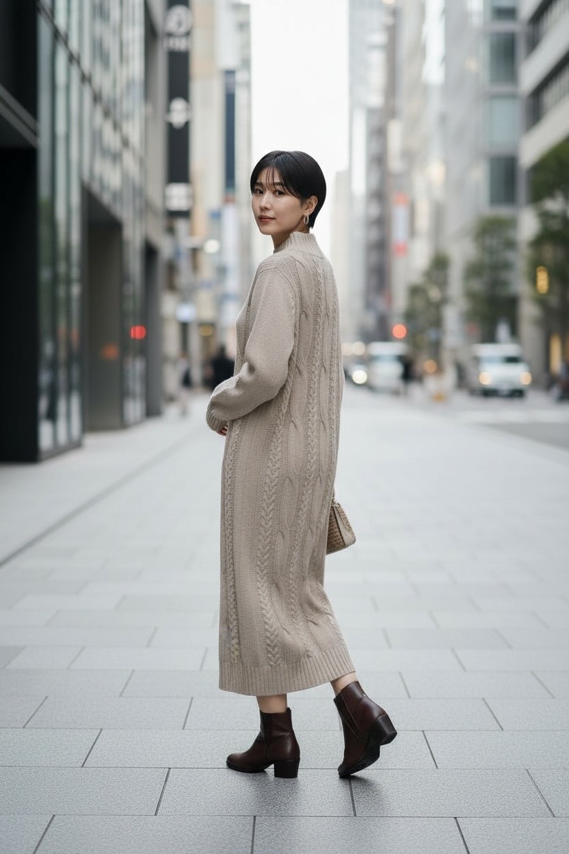 配大衣毛衣裙半高領長袖內搭中長款打底過膝針織連身裙,配大衣毛衣裙半高領長袖內搭中長款打底過膝針織連身裙,5W167001,配大衣毛衣裙半高領長袖內搭中長款打底過膝針織連身裙,簡約質感,半高領子