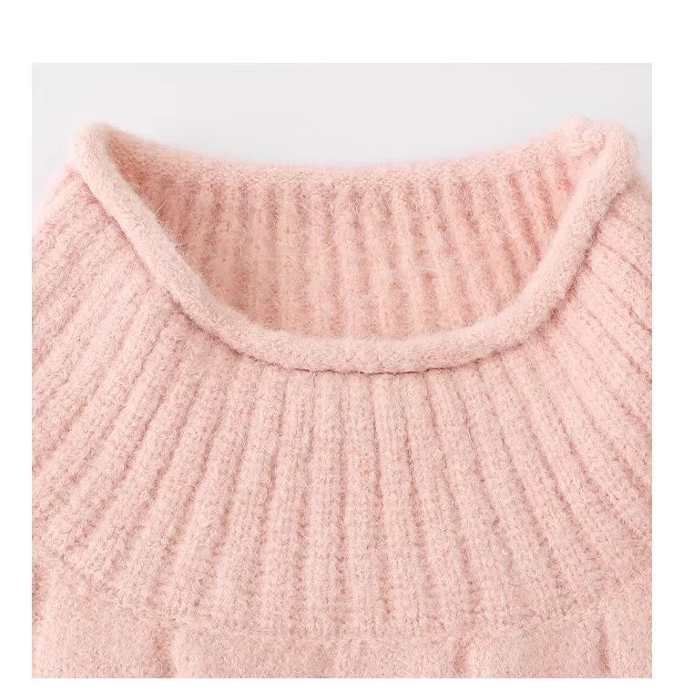 減齡粉紅高領麻花毛衣女25冬季新款捲邊長袖上衣,減齡粉紅高領麻花毛衣女25冬季新款捲邊長袖上衣,HBEW1146,減齡粉紅高領麻花毛衣女25冬季新款捲邊長袖上衣,高領毛衣,麻花針織