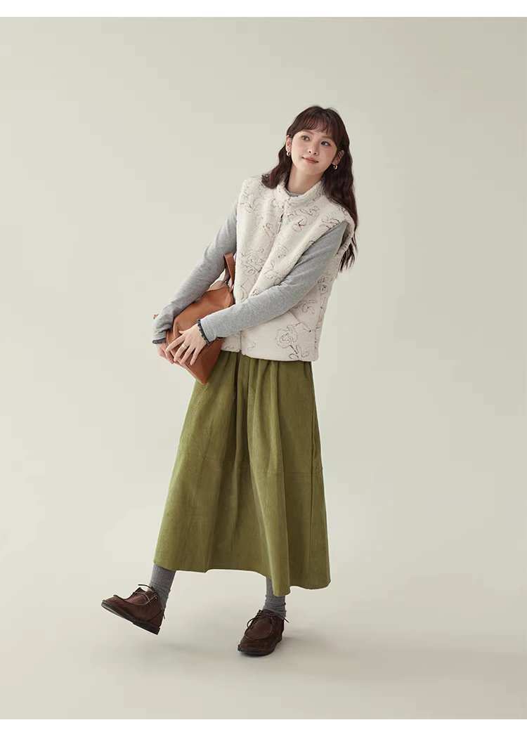 卡其綠燈芯絨高腰半身裙女25冬季新款純棉a字中長裙,卡其綠燈芯絨高腰半身裙女25冬季新款純棉a字中長裙,HBEW2032,卡其綠燈芯絨高腰半身裙女25冬季新款純棉a字中長裙,A字裙型,燈芯絨