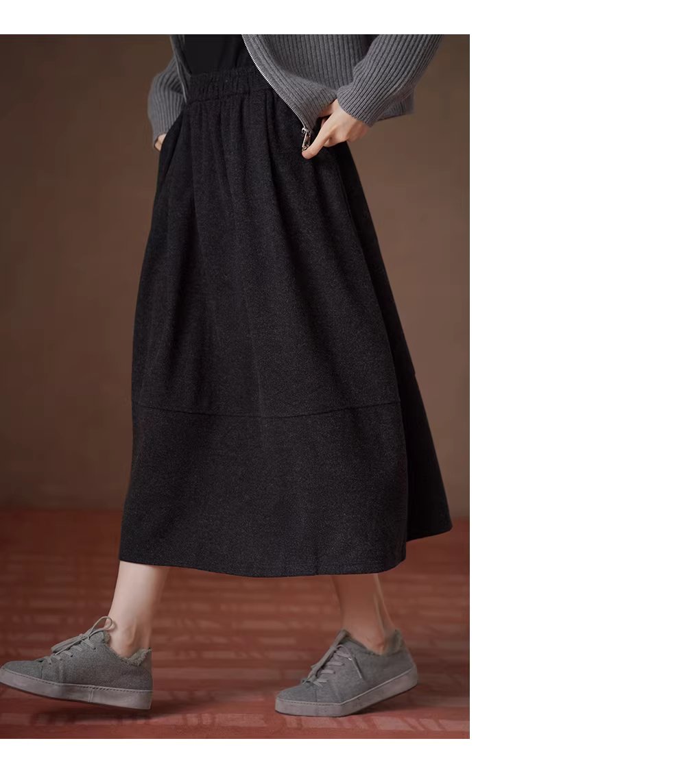 暖冬日常加厚呢料黃金分割剪裁鬆緊高腰顯瘦A字半身裙女,暖冬日常加厚呢料黃金分割剪裁鬆緊高腰顯瘦A字半身裙女,HBEW2033,暖冬日常加厚呢料黃金分割剪裁鬆緊高腰顯瘦A字半身裙女,高腰腿長,毛呢面料