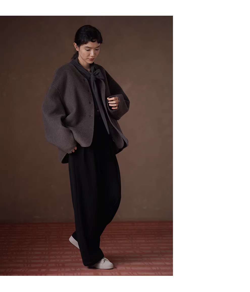 職場主角斜紋磨毛加厚寬鬆高腰通勤顯瘦闊腿西裝長褲女,職場主角斜紋磨毛加厚寬鬆高腰通勤顯瘦闊腿西裝長褲女,HBEW3059,職場主角斜紋磨毛加厚寬鬆高腰通勤顯瘦闊腿西裝長褲女,垂墜感佳,磨毛絨感