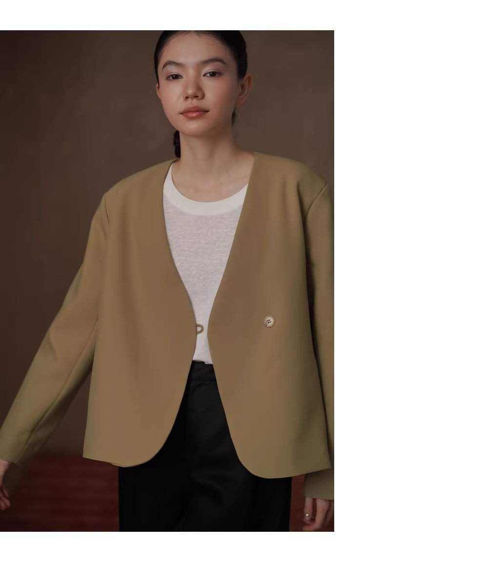 高階雅痞配色西裝ju顯白廓形寬鬆顯瘦不挑人通勤外套女,高階雅痞配色西裝ju顯白廓形寬鬆顯瘦不挑人通勤外套女,HBFS5002,高階雅痞配色西裝ju顯白廓形寬鬆顯瘦不挑人通勤外套女,一粒扣設計,抗皺面料