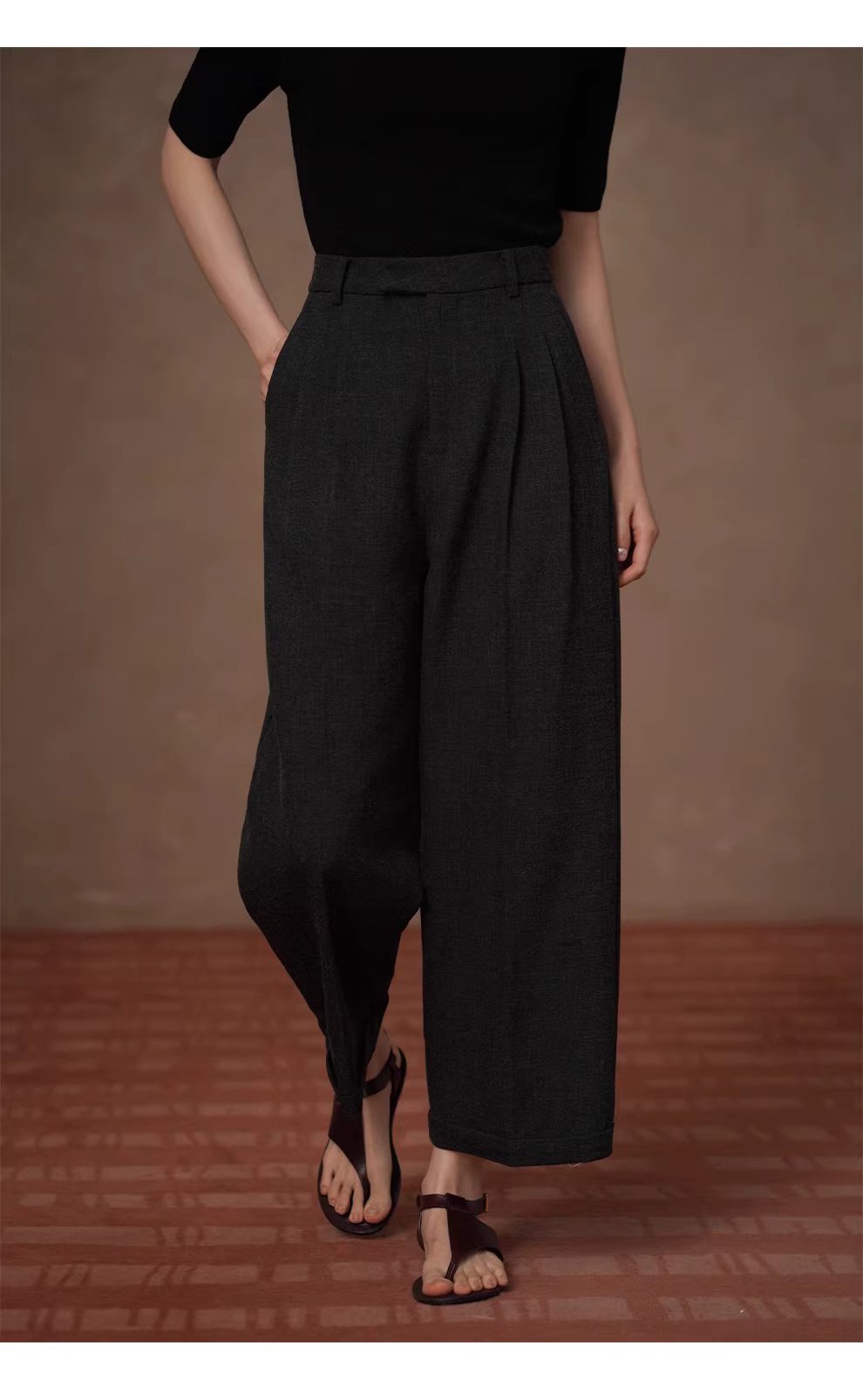 靜奢通勤訂製花灰肌理顯瘦高腰利落直筒折邊西裝長褲女,靜奢通勤訂製花灰肌理顯瘦高腰利落直筒折邊西裝長褲女,HBFS3001,靜奢通勤訂製花灰肌理顯瘦高腰利落直筒折邊西裝長褲女,壓褶收腰,花灰面料