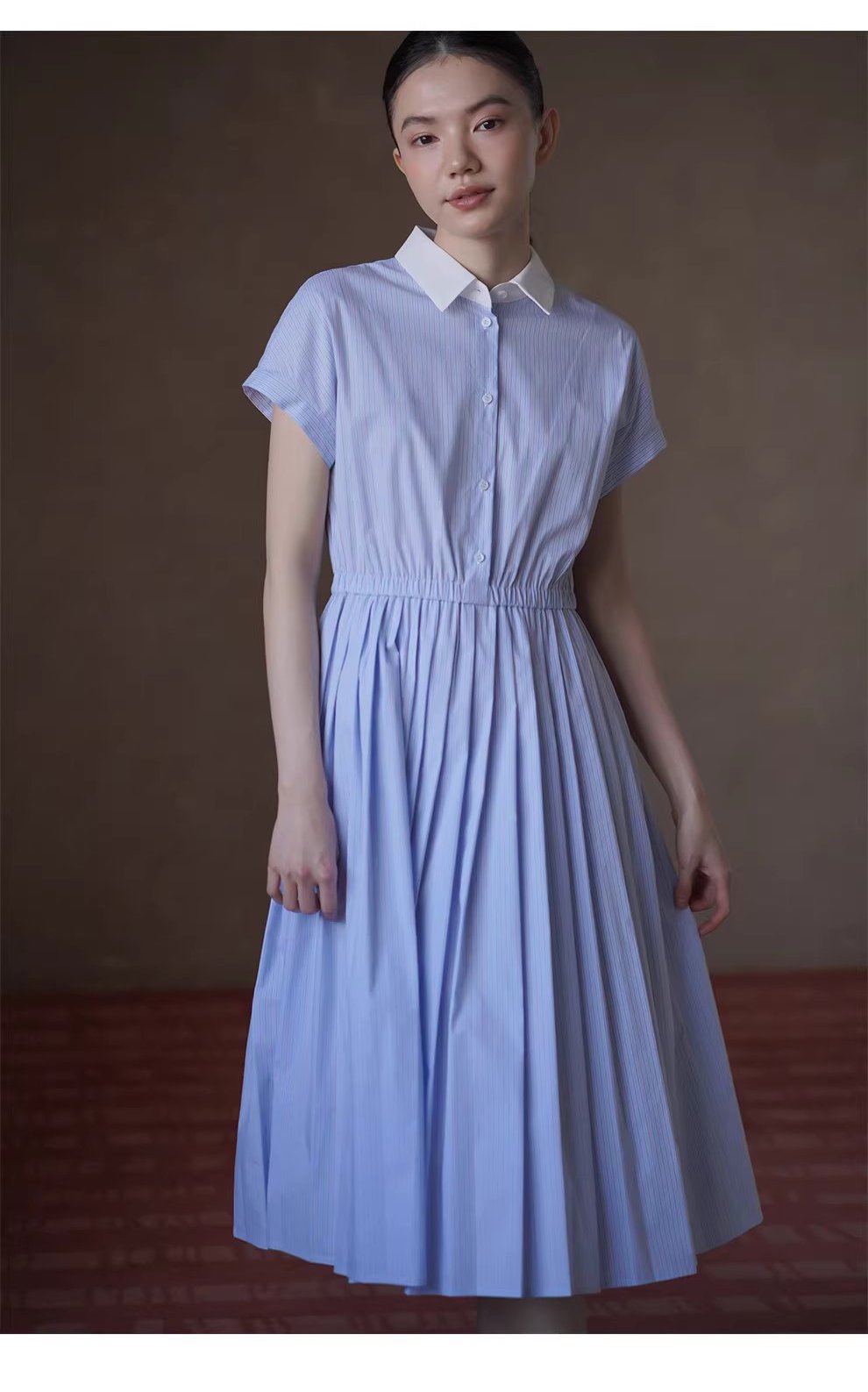 格林島嶼清新條紋洋裝親膚透氣撞色翻領收腰顯瘦洋裝,格林島嶼清新條紋洋裝親膚透氣撞色翻領收腰顯瘦洋裝,HBFS7008,格林島嶼清新條紋洋裝親膚透氣撞色翻領收腰顯瘦洋裝,軟糯親膚,版型顯瘦