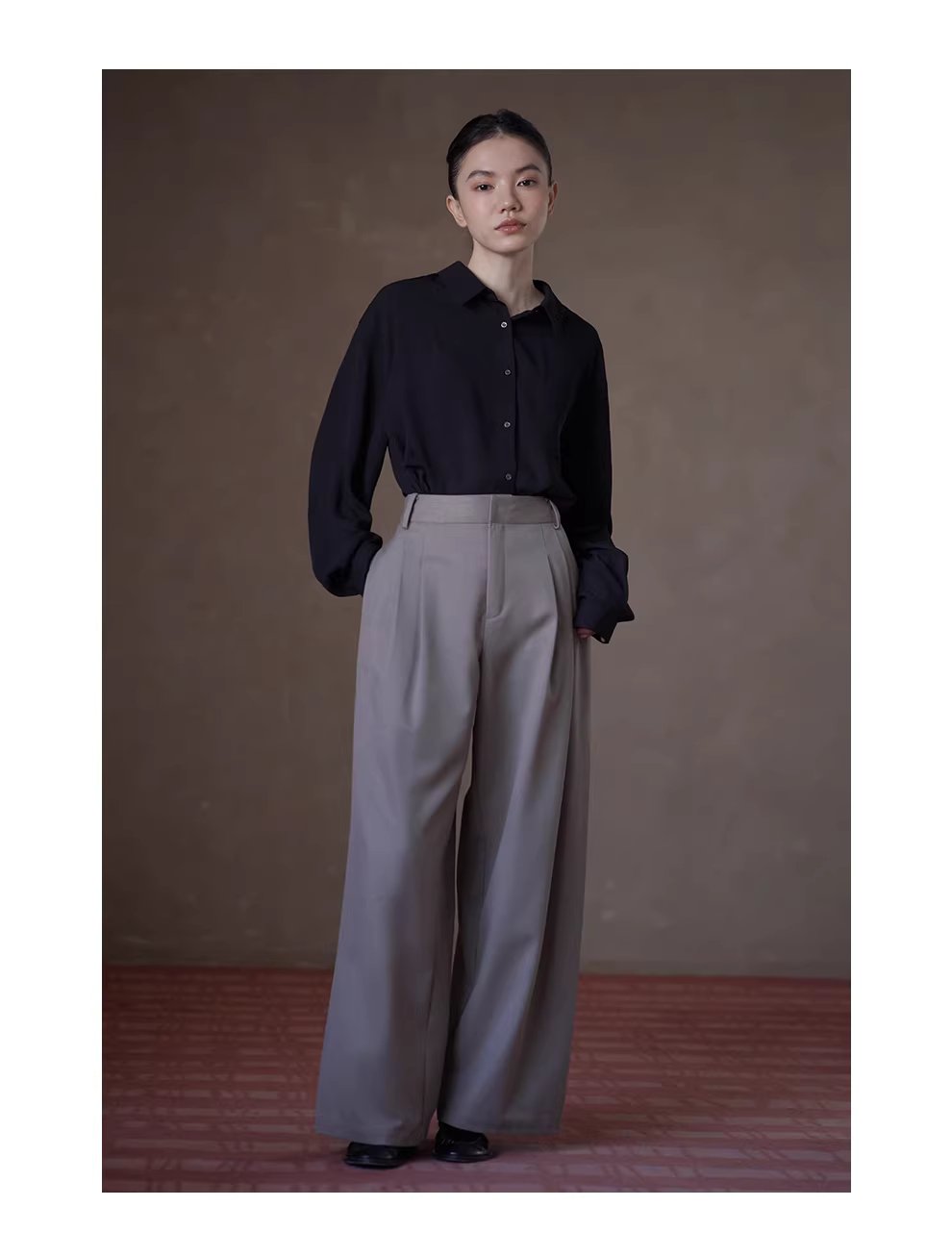 輕盈絲滑雙面雪紡顯瘦垂感落肩基本款簡約翻領通勤襯衫,輕盈絲滑雙面雪紡顯瘦垂感落肩基本款簡約翻領通勤襯衫,HBFS1017,輕盈絲滑雙面雪紡顯瘦垂感落肩基本款簡約翻領通勤襯衫,絲滑垂墜,簡約帥氣