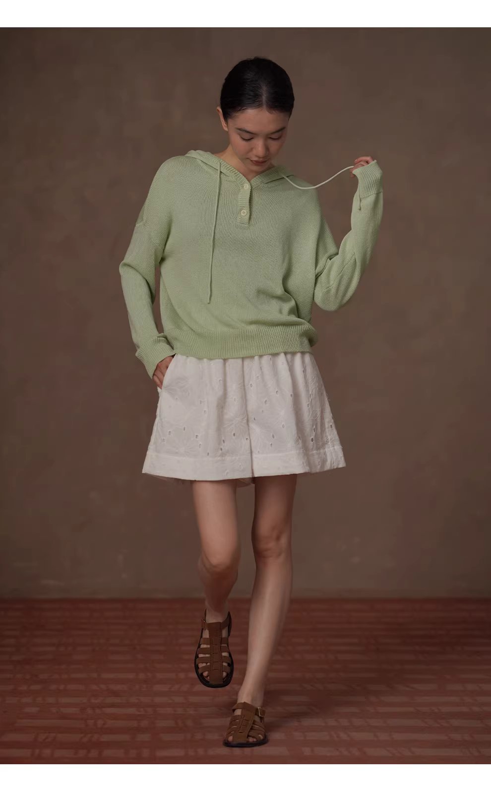 復古甜心顯白調色顯瘦寬鬆連帽萊賽爾亞麻涼感針織上衣,復古甜心顯白調色顯瘦寬鬆連帽萊賽爾亞麻涼感針織上衣,HBFS1023,復古甜心顯白調色顯瘦寬鬆連帽萊賽爾亞麻涼感針織上衣,勾織細膩,落肩微寬