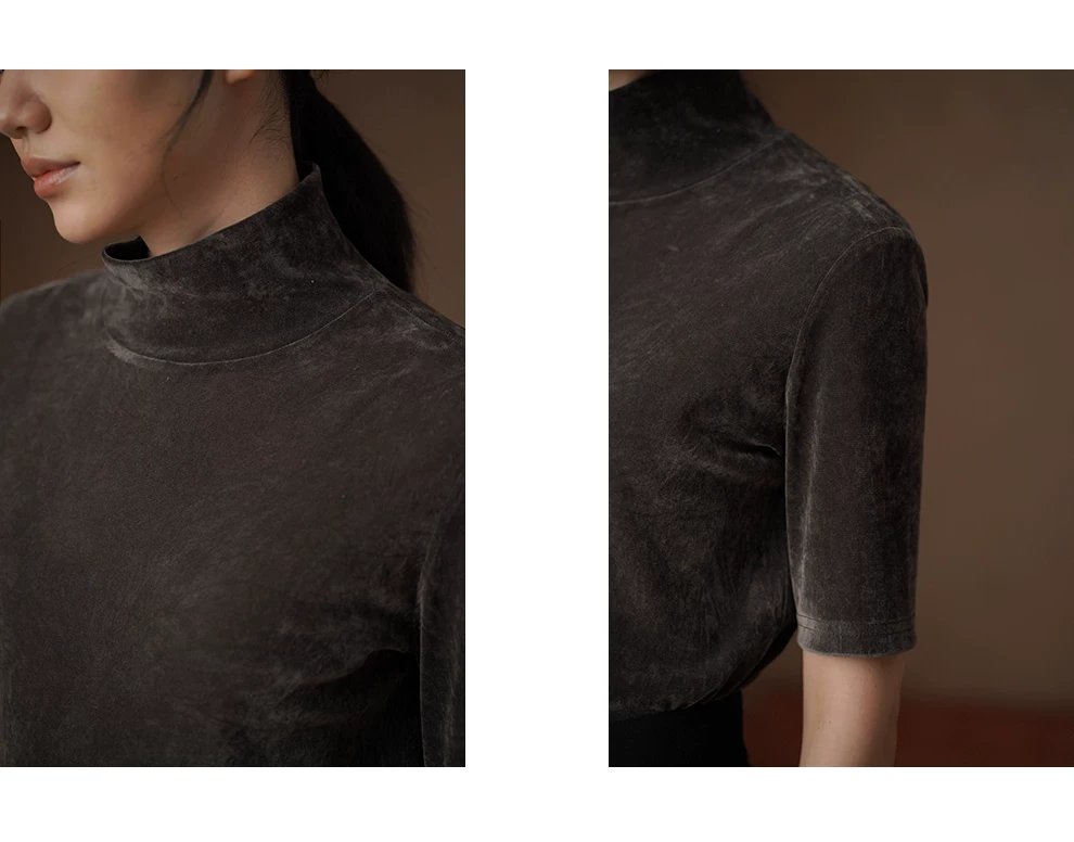 柔光完美優雅上衣低調絲絨T恤中袖高領合身通勤顯瘦內搭,柔光完美優雅上衣低調絲絨T恤中袖高領合身通勤顯瘦內搭,HBFS1026,柔光完美優雅上衣低調絲絨T恤中袖高領合身通勤顯瘦內搭,細膩柔光,高領修飾