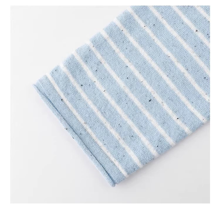 撞色條紋花點捲邊針織衫女春季新款寬鬆長袖上衣,撞色條紋花點捲邊針織衫女春季新款寬鬆長袖上衣,HBFS1043,撞色條紋花點捲邊針織衫女春季新款寬鬆長袖上衣,捲邊衣襬,花點面料