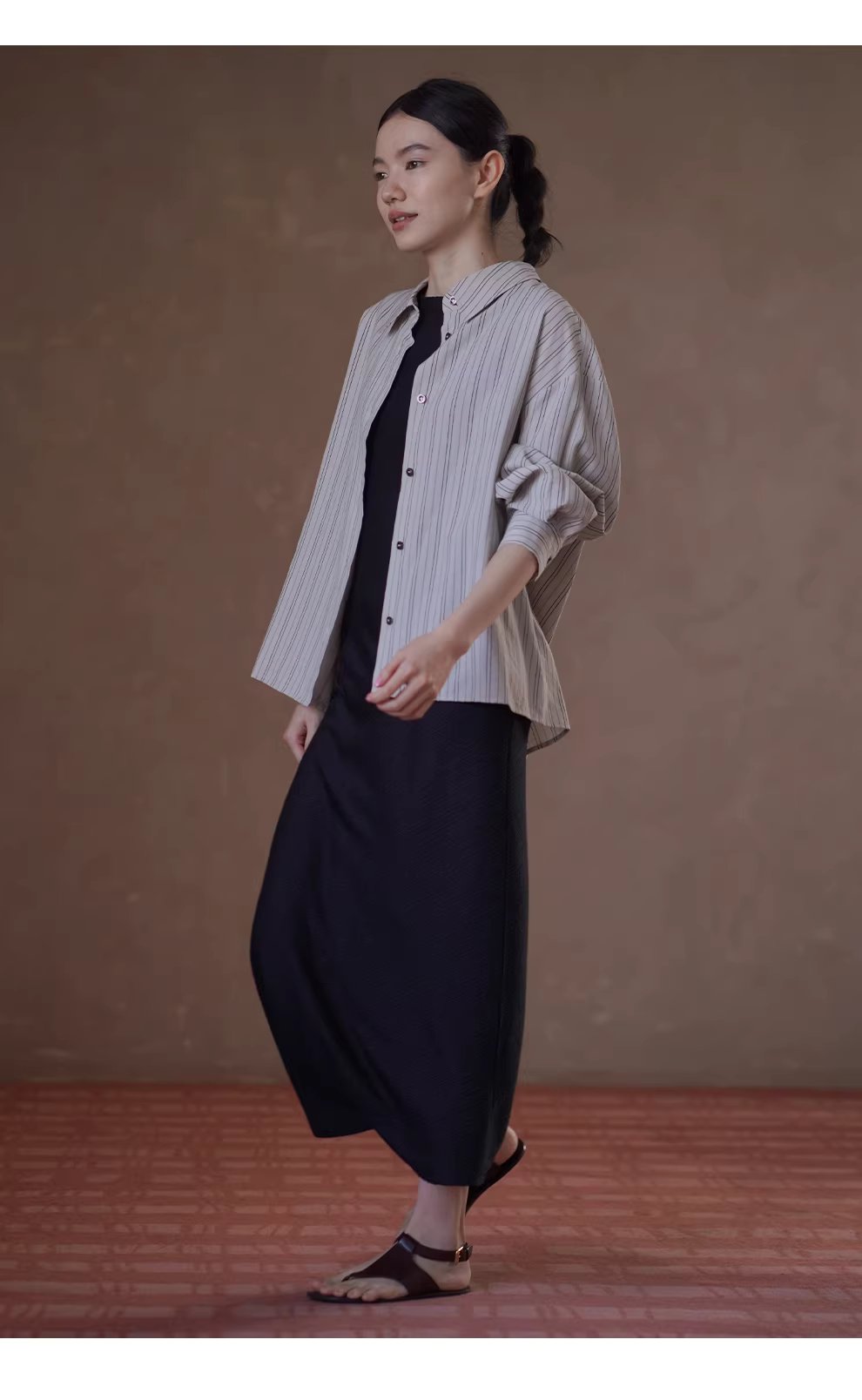 清冷淡人氛圍透氣品質色織條紋寬鬆垂感顯瘦長袖襯衫女,清冷淡人氛圍透氣品質色織條紋寬鬆垂感顯瘦長袖襯衫女,HBFS1064,清冷淡人氛圍透氣品質色織條紋寬鬆垂感顯瘦長袖襯衫女,挺版抗皺,寬鬆落肩