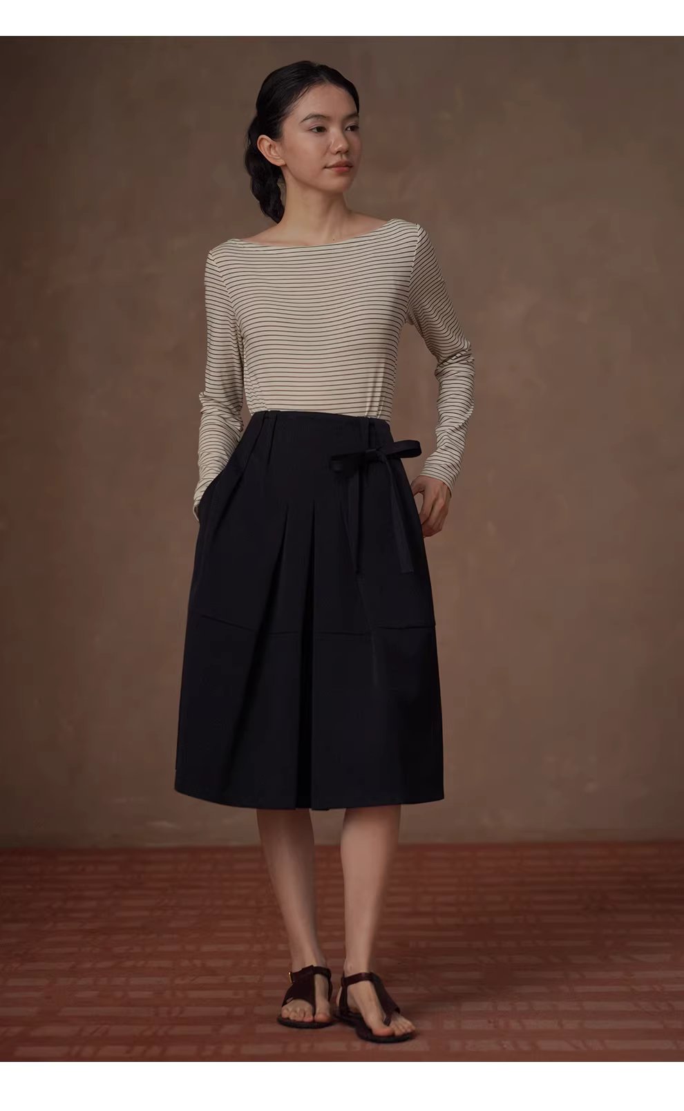 法式經典細條紋上衣氣質一字領正肩顯瘦長袖休閒百搭T恤,上衣,法式經典細條紋上衣氣質一字領正肩顯瘦長袖休閒百搭T恤,HBFS1065,法式經典細條紋上衣氣質一字領正肩顯瘦長袖休閒百搭T恤,彈性透氣