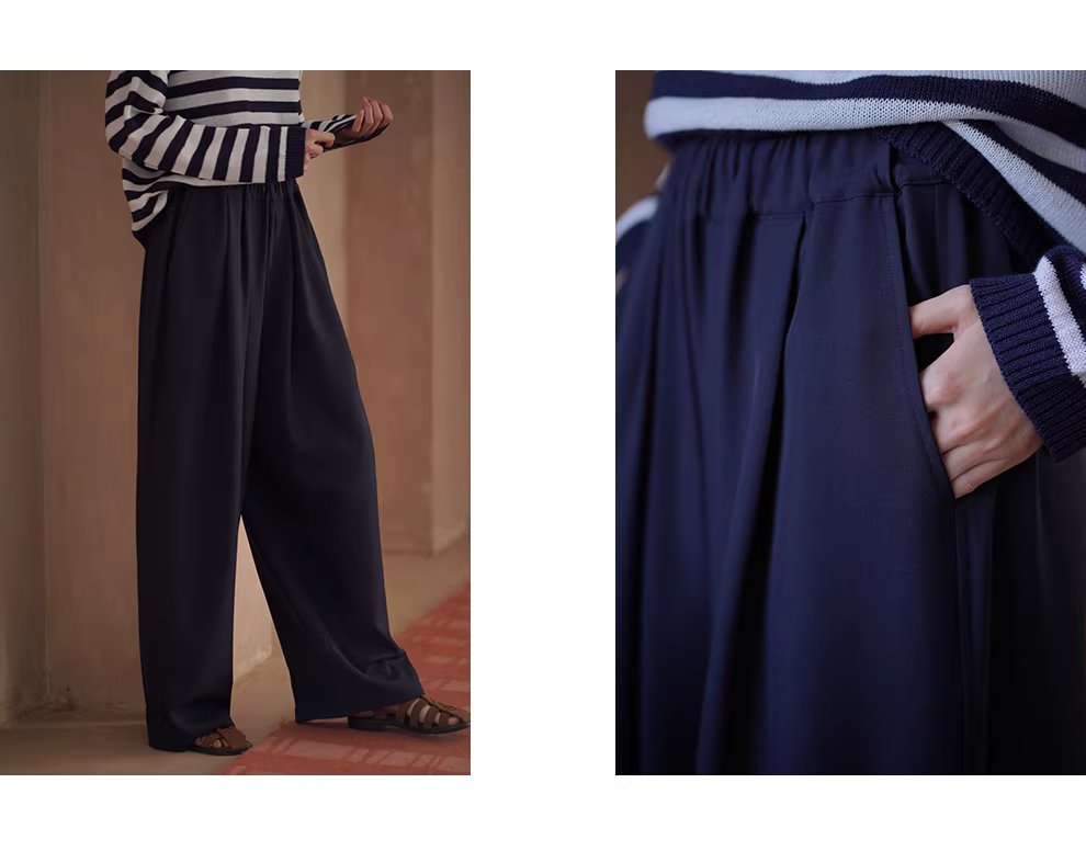 流動線條垂墜顯瘦鬆緊高腰不挑人寬鬆直筒闊腿通勤長褲,流動線條垂墜顯瘦鬆緊高腰不挑人寬鬆直筒闊腿通勤長褲,HBFS3018,流動線條垂墜顯瘦鬆緊高腰不挑人寬鬆直筒闊腿通勤長褲,簡約慵懶,細膩褶皺