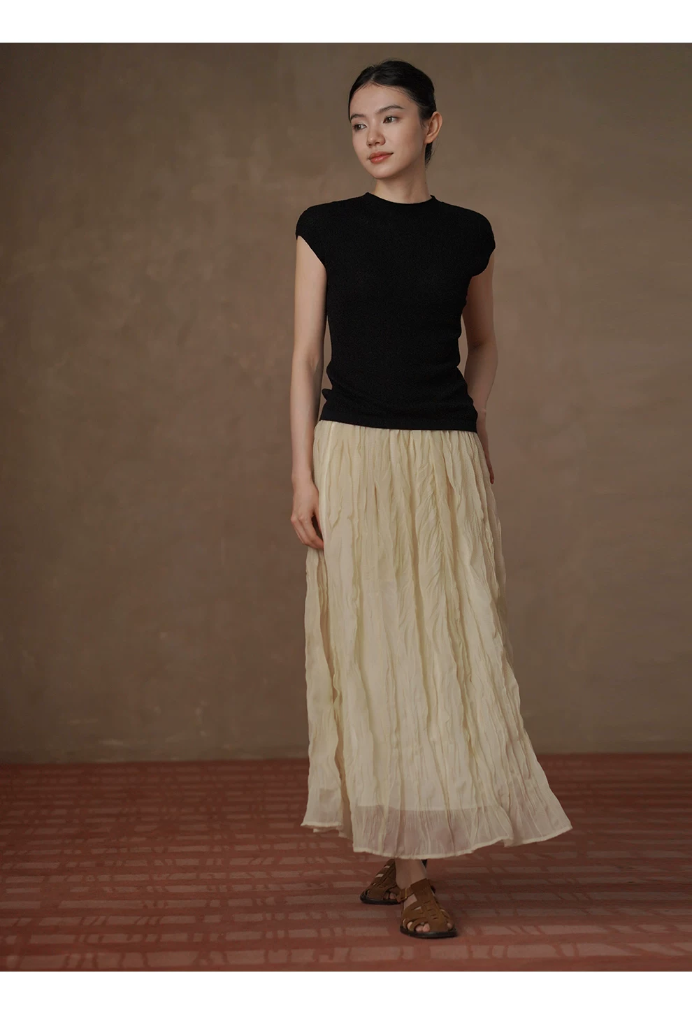 靈動紗華半身裙特殊格紋肌理褶皺工藝高腰顯瘦氛圍裙,靈動紗華半身裙特殊格紋肌理褶皺工藝高腰顯瘦氛圍裙,HBFS2019,靈動紗華半身裙特殊格紋肌理褶皺工藝高腰顯瘦氛圍裙,飄逸靈動,簡約大方