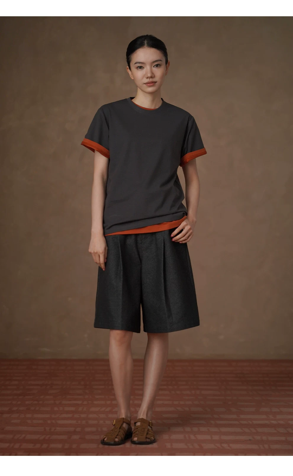 復古深海牛仔柔軟水洗可調式腰帶顯瘦寬鬆挺括五分短褲,復古深海牛仔柔軟水洗可調式腰帶顯瘦寬鬆挺括五分短褲,HBFS3026,復古深海牛仔柔軟水洗可調式腰帶顯瘦寬鬆挺括五分短褲,挺版親膚,高腰復古