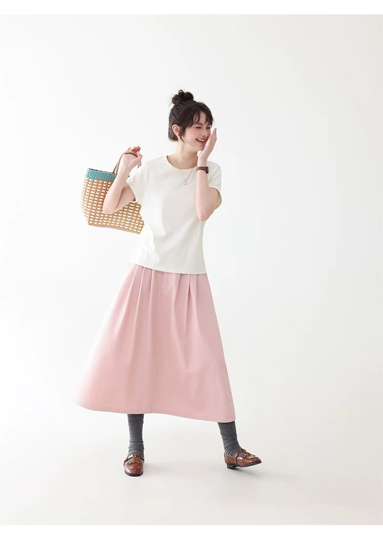 雙面長絨棉舒適短袖T恤女夏季新款通勤百搭上衣,雙面長絨棉舒適短袖T恤女夏季新款通勤百搭上衣,HBFS1105,雙面長絨棉舒適短袖T恤女夏季新款通勤百搭上衣,必備單品,天絲混棉