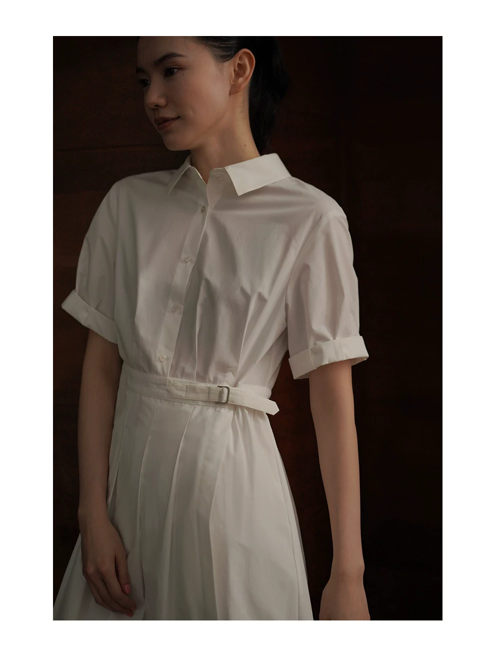 復古優雅可調式收腰顯瘦透氣棉感通勤經典款襯衫洋裝,復古優雅可調式收腰顯瘦透氣棉感通勤經典款襯衫洋裝,HBFS7048,復古優雅可調式收腰顯瘦透氣棉感通勤經典款襯衫洋裝,俐落知性,腰部調節