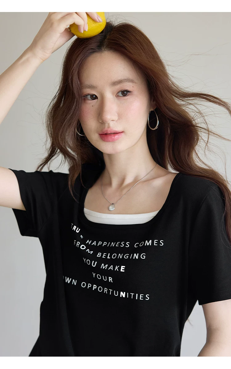 愛薔薇大尺碼胖mm假兩件短袖T恤夏裝女新款上衣,愛薔薇大尺碼胖mm假兩件短袖T恤夏裝女新款上衣,HBFS1158,愛薔薇大尺碼胖mm假兩件短袖T恤夏裝女新款上衣,中大尺碼,假兩件式