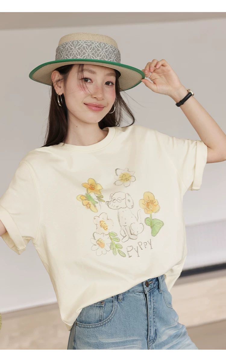 大尺碼胖mm花朵印花短袖T恤女2026新款夏季穿搭寬鬆杏色上衣,大尺碼胖mm花朵印花短袖T恤女2026新款夏季穿搭寬鬆杏色上衣,HBFS1181,大尺碼胖mm花朵印花短袖T恤女2026新款夏季穿搭寬鬆杏色上衣,童趣印花,舒適面料