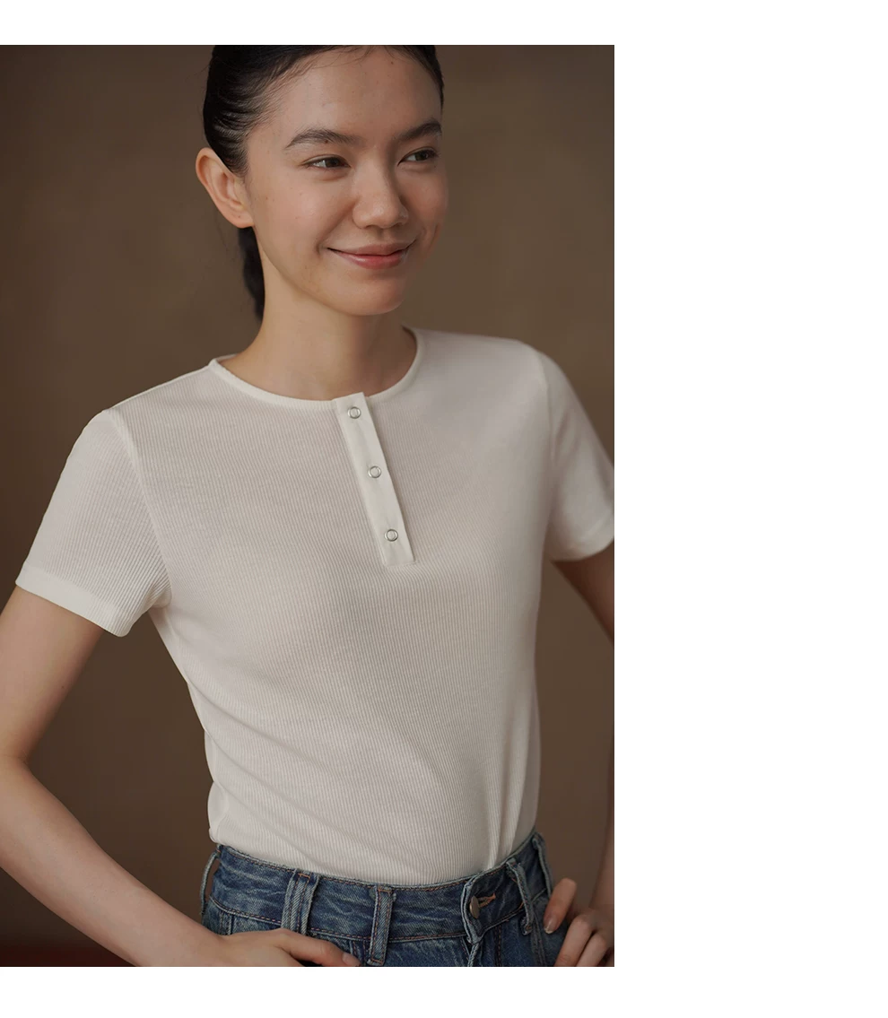 韓女亨利領T恤萊賽爾漢麻棉混紡合身顯瘦通勤短袖上衣女,韓女亨利領T恤萊賽爾漢麻棉混紡合身顯瘦通勤短袖上衣女,HBFS1203,韓女亨利領T恤萊賽爾漢麻棉混紡合身顯瘦通勤短袖上衣女,坑條合身,版型顯瘦