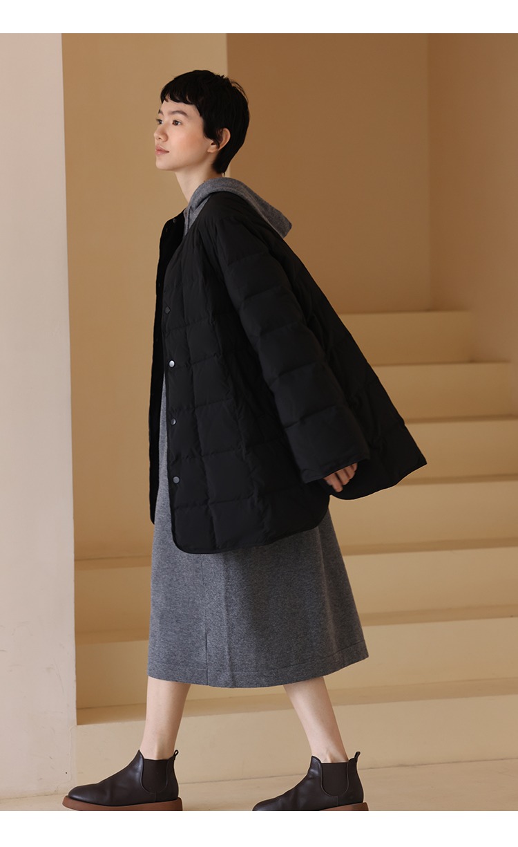 進口超細100%美利奴羊毛連帽寬鬆針織連身裙洋裝