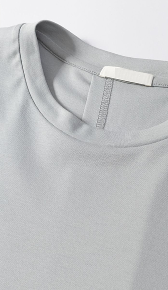 背影T恤開叉設計感60S液氨絲光柔棉透氣抗皺寬鬆短袖上衣