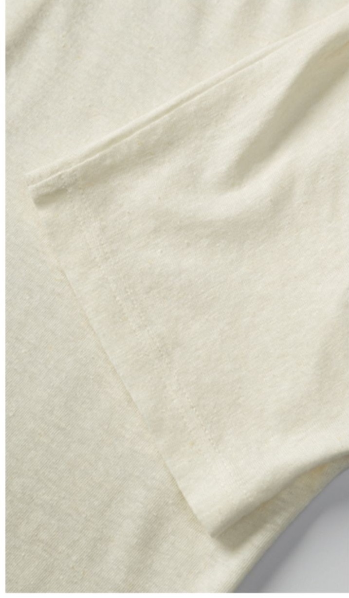纸片人T恤天然亞麻棉透氣輕薄成衣水洗寬鬆通勤短袖上衣