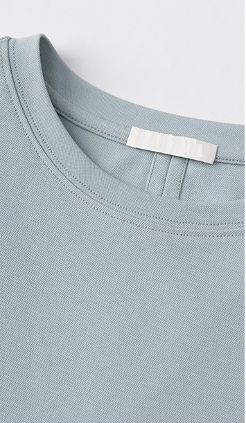 清新鷹嘴豆藍顯白降溫配色寬鬆厚分割顯瘦短袖圓領T恤上衣