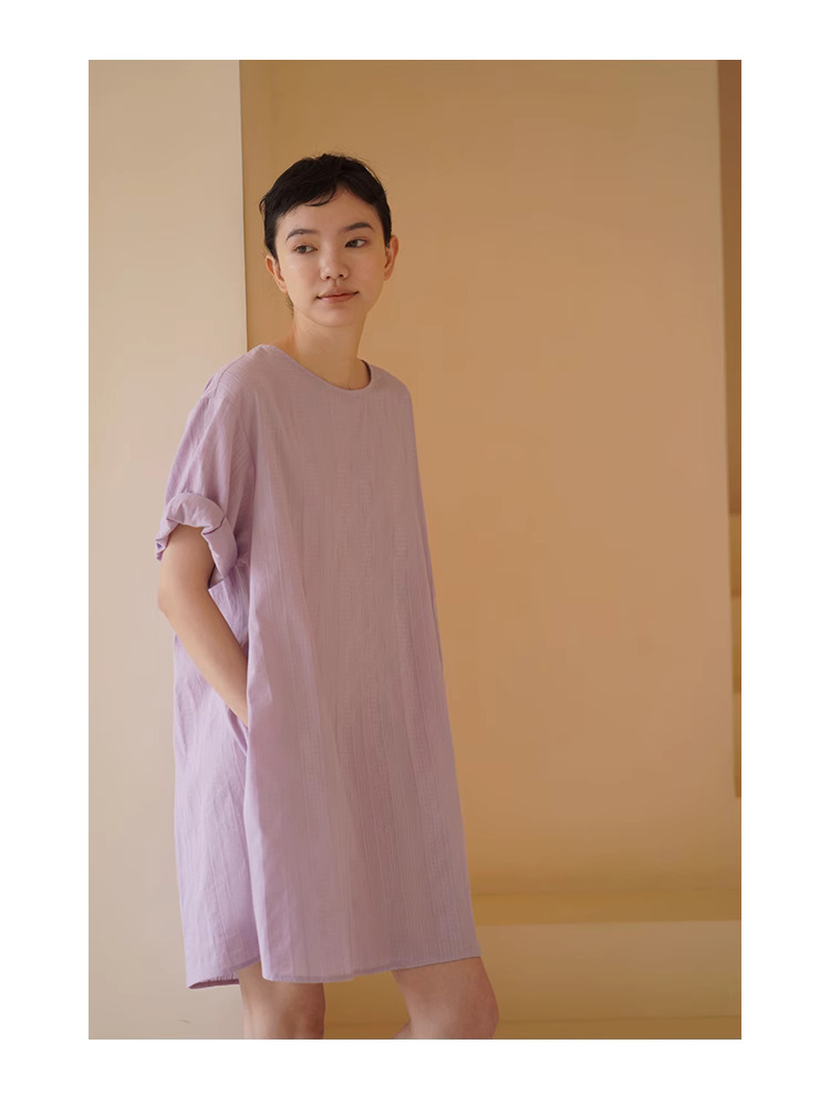 夢幻小人魚洋裝肌理感提花棉感親膚寬鬆A字顯瘦裙子女