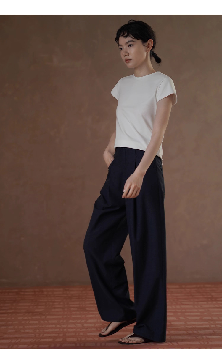 都會通勤女小眾設計長褲顯瘦高腰雙分割寬鬆紗卡寬腿褲,都會通勤女小眾設計長褲顯瘦高腰雙分割寬鬆紗卡寬腿褲,HBES3097,都會通勤女小眾設計長褲顯瘦高腰雙分割寬鬆紗卡寬腿褲,高腰壓摺,天絲混紡