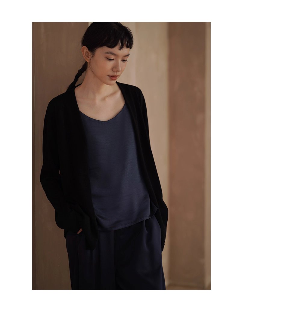 紙片人開襟衫萊賽爾亞麻輕薄寬鬆顯瘦慵懶通勤針織外套女