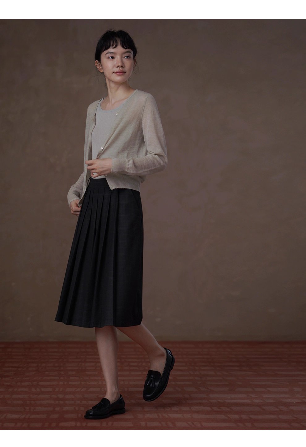 輕柔糯感薄款羊駝綿羊毛混紡蓬鬆朦朧正肩顯瘦針織外套