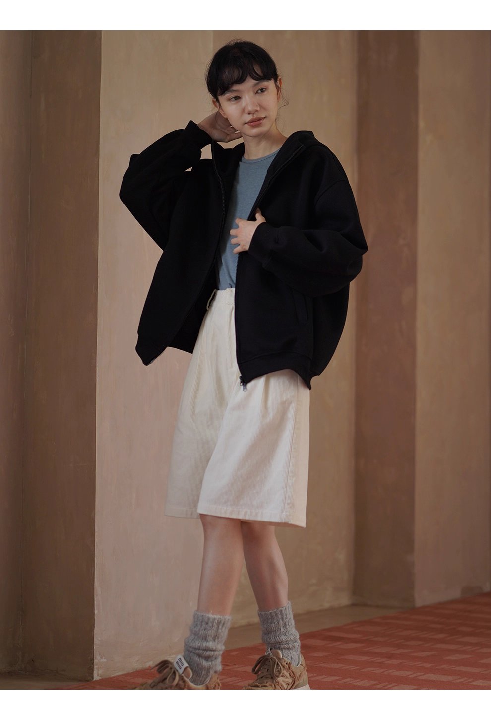 貼身保護舒適彈性軟糯親膚綿羊毛萊賽爾長袖圓領合身T恤