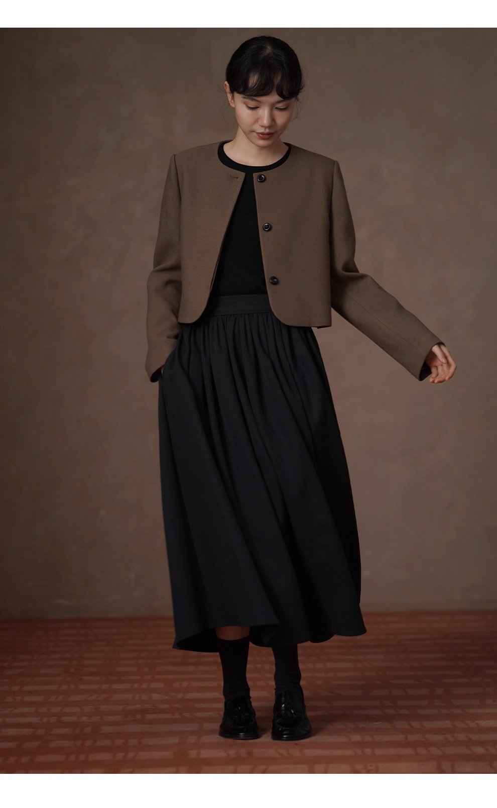 細膩呵護基礎內搭簡約柔軟羊毛混紡捲邊設計針織上衣女