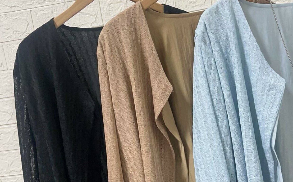 寬鬆休閒遮肉顯瘦簡約百搭假兩件長袖開衫小外套上衣