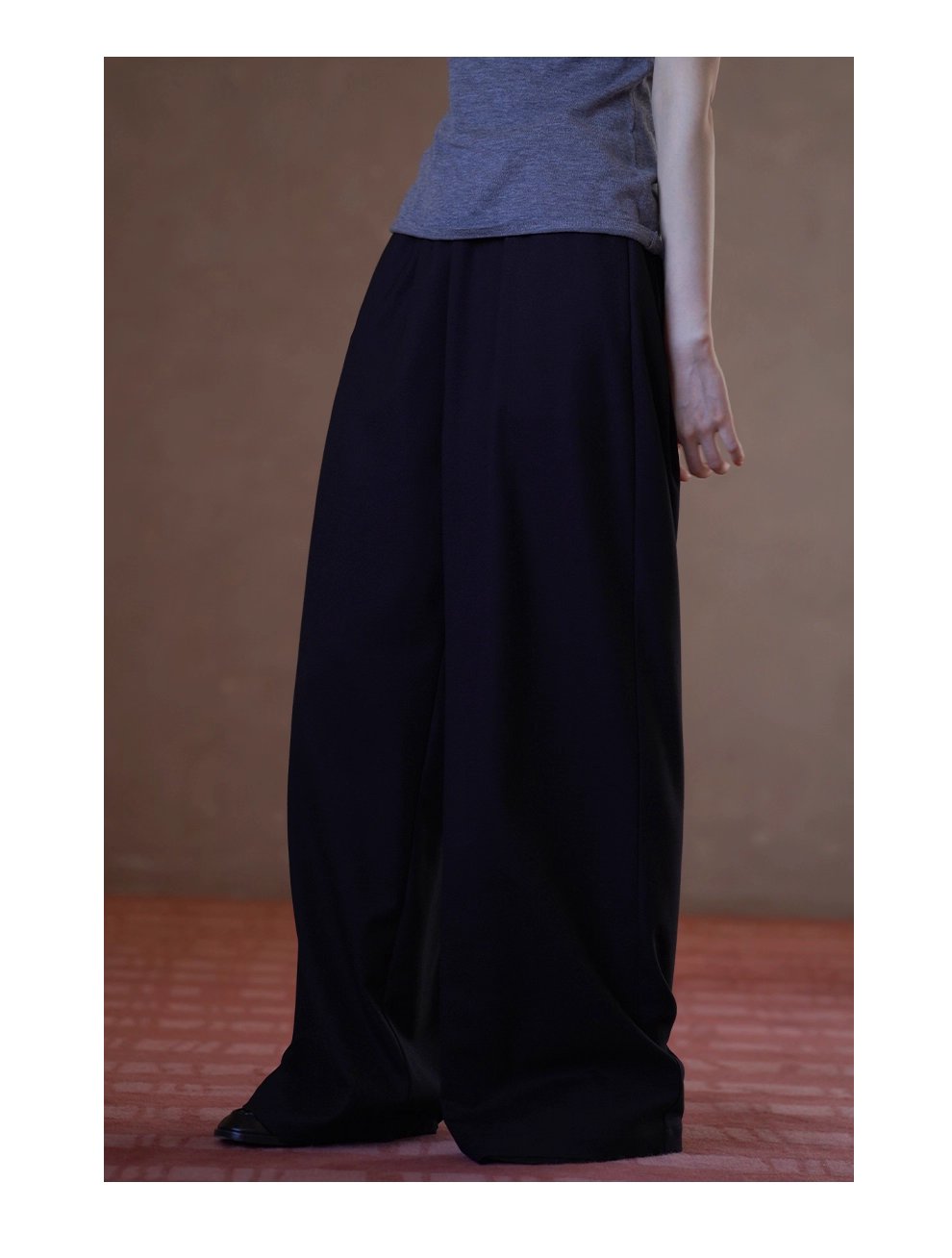 完美包容度長褲鬆緊牛筋高腰不挑人寬鬆垂爽顯瘦通勤褲