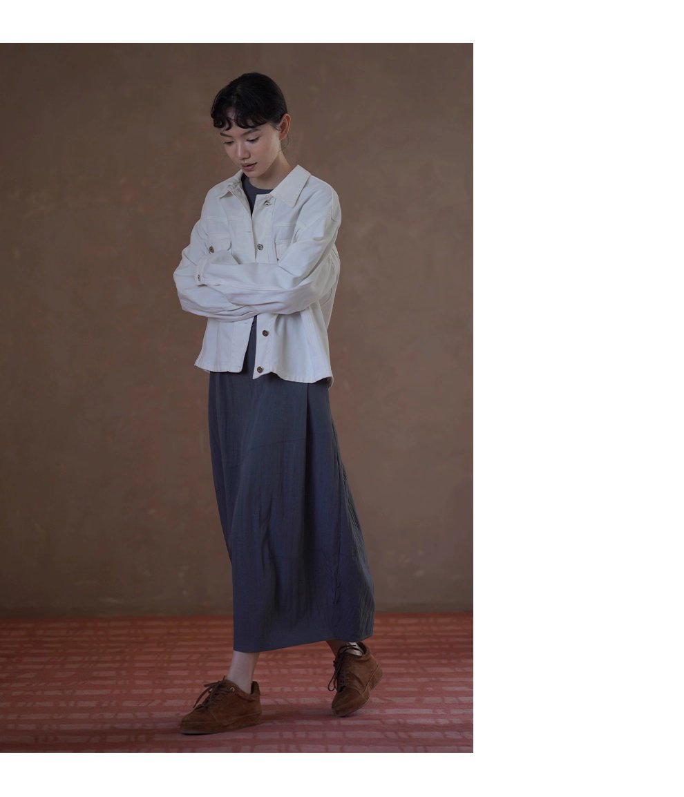 復古工裝立體口袋水洗100棉柔軟斜紋牛仔寬鬆翻領外套女