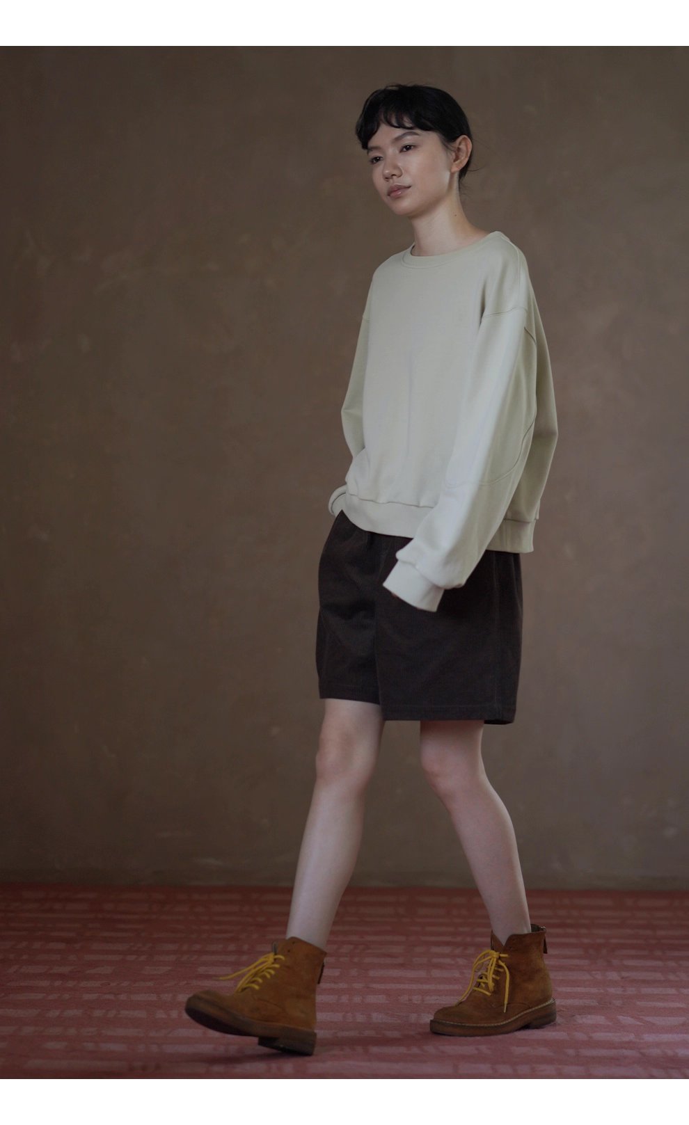 青芒椰椰衛衣寬鬆落肩長袖圓領顯瘦軟糯棉感休閒上衣女