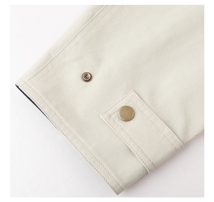 日系純色立領長風衣外套女秋新款寬鬆長袖上衣