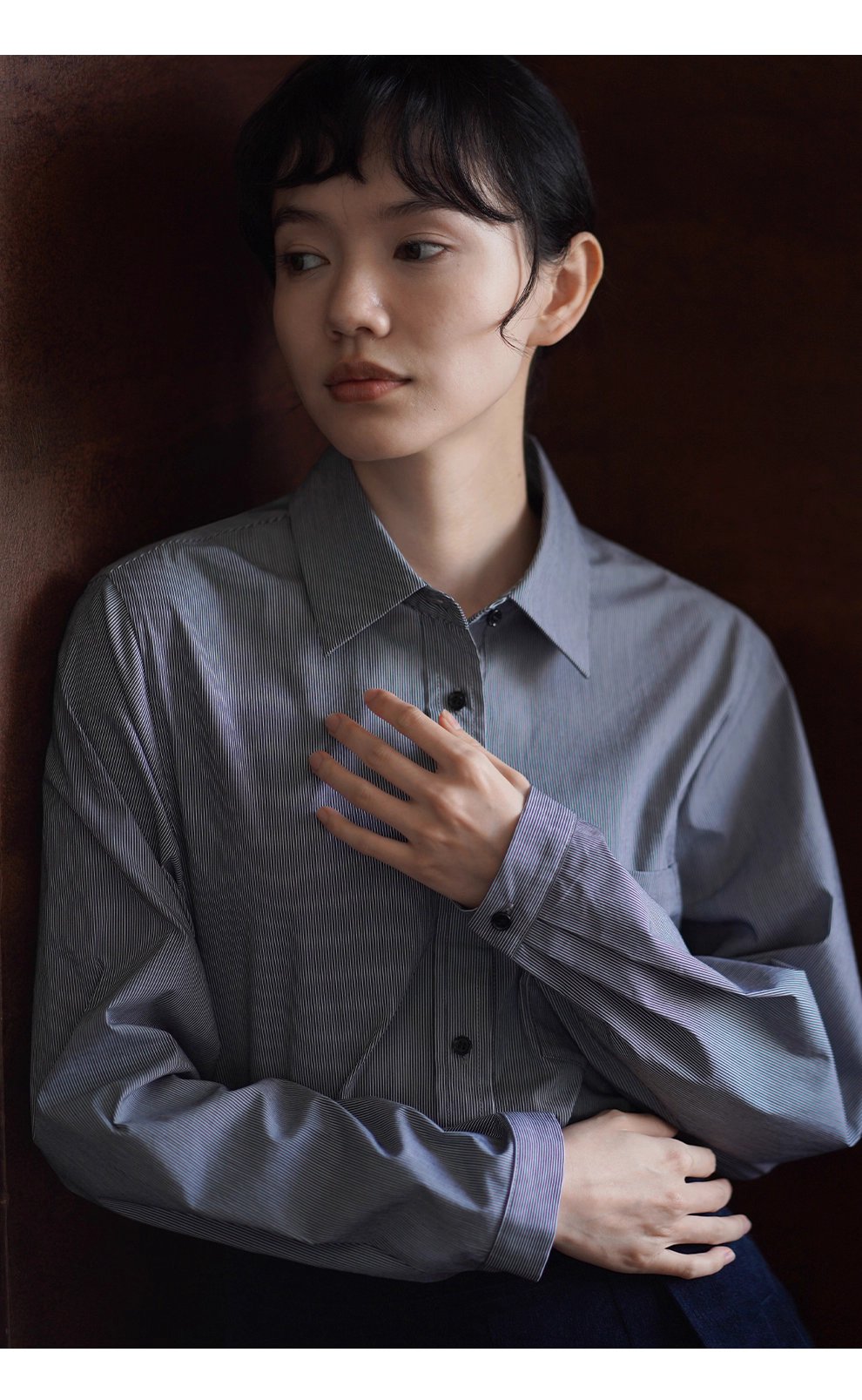 清晰像素條紋法式通勤襯衫寬鬆落肩顯瘦疊穿長袖上衣女,清晰像素條紋法式通勤襯衫寬鬆落肩顯瘦疊穿長袖上衣女,HBEW1112,清晰像素條紋法式通勤襯衫寬鬆落肩顯瘦疊穿長袖上衣女,條紋造型,通勤俐落