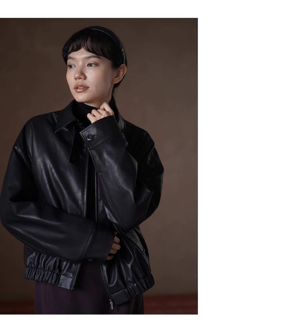 風度溫度並存寬鬆輪廓復古環保夾棉加厚保暖皮衣外套女