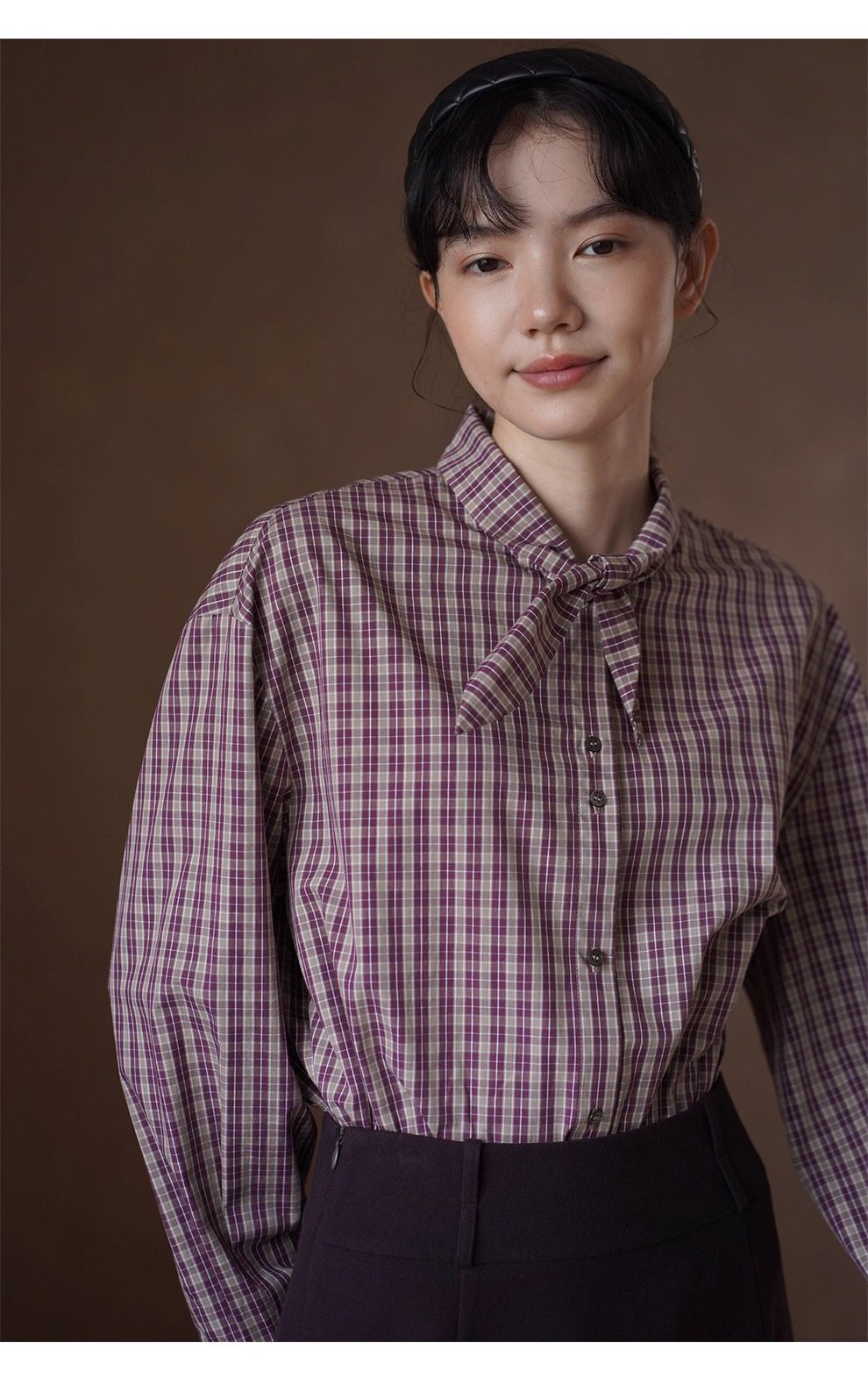 驚喜紅格紋襯衫柔軟100棉飄帶領結疊穿寬鬆顯瘦通勤上衣,驚喜紅格紋襯衫柔軟100棉飄帶領結疊穿寬鬆顯瘦通勤上衣,HBEW1121,驚喜紅格紋襯衫柔軟100棉飄帶領結疊穿寬鬆顯瘦通勤上衣,領結造型,全棉面料