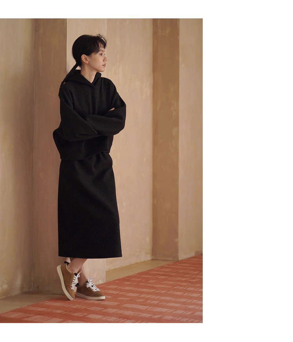 懶人時髦感加厚毛呢感連帽衛衣高腰半身裙顯瘦百搭套裝