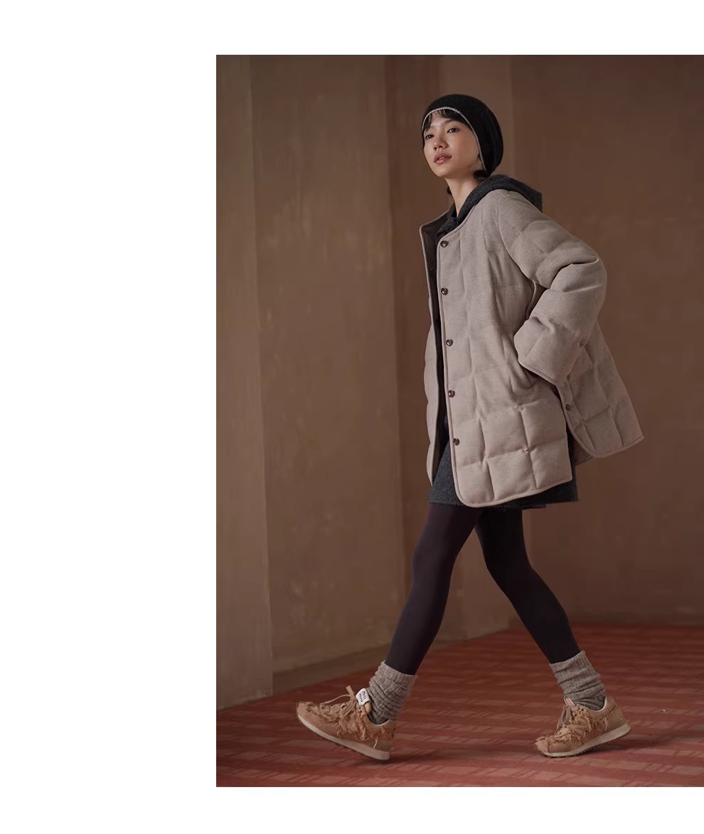 柔軟蓬鬆水洗拉毛工藝羊毛混紡連帽寬鬆顯瘦針織洋裝