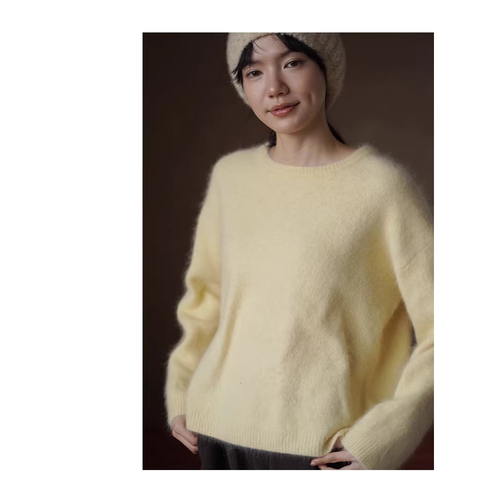 蓬鬆酒心吐司24支敲細浣熊混紡紗線圓領寬鬆絨毛毛衣女,蓬鬆酒心吐司24支敲細浣熊混紡紗線圓領寬鬆絨毛毛衣女,HBEW1137,蓬鬆酒心吐司24支敲細浣熊混紡紗線圓領寬鬆絨毛毛衣女,絨毛毛衣,羅紋縮口