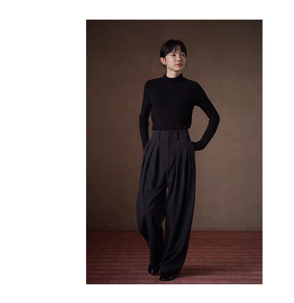 舒暖基本款長袖高彈修身高領後開叉顯瘦百搭通勤打底衫,舒暖基本款長袖高彈修身高領後開叉顯瘦百搭通勤打底衫,HBEW1139,舒暖基本款長袖高彈修身高領後開叉顯瘦百搭通勤打底衫,翻折高領,正肩版型