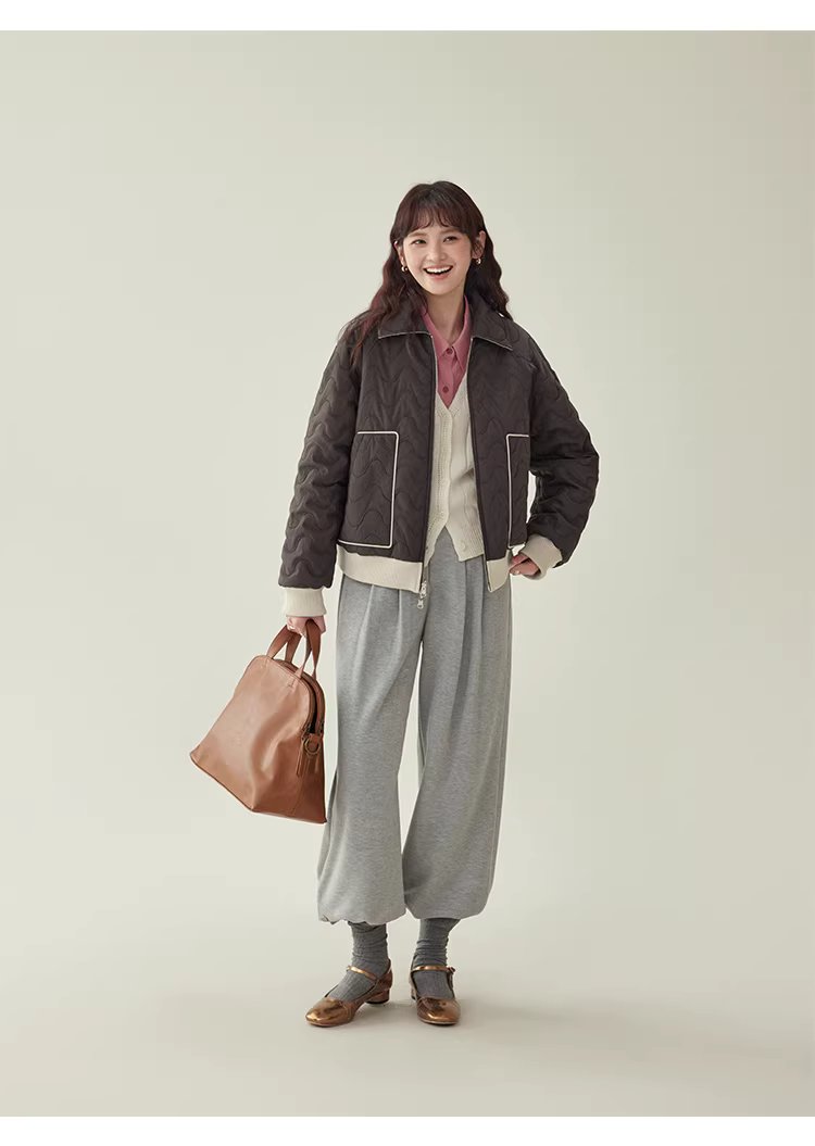 時尚雙面穿間棉絎繡外套女冬季新款百搭長袖上衣,時尚雙面穿間棉絎繡外套女冬季新款百搭長袖上衣,HBEW5104,時尚雙面穿間棉絎繡外套女冬季新款百搭長袖上衣,雙面穿,波浪車線