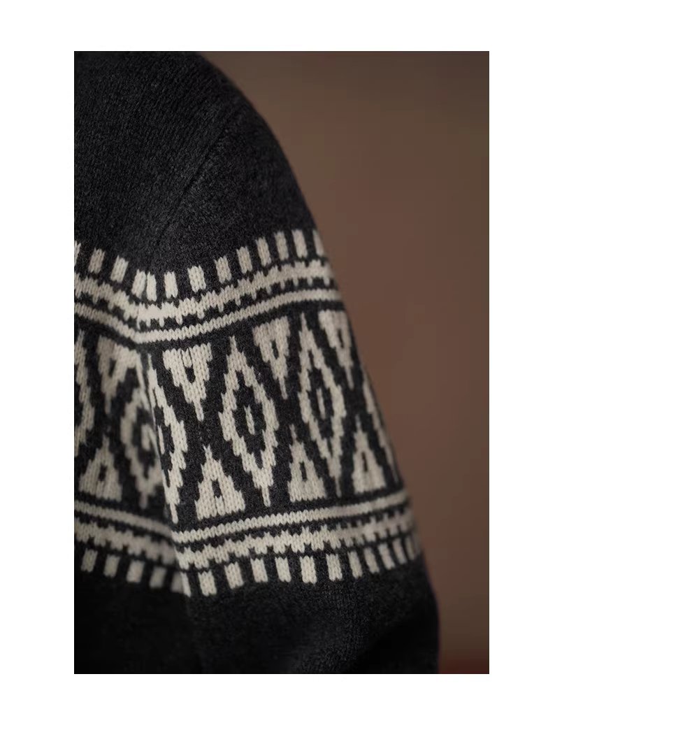 冬日經典撞色費爾島蓬鬆拉毛100羊毛立領寬鬆毛衣開襟衫女,冬日經典撞色費爾島蓬鬆拉毛100羊毛立領寬鬆毛衣開襟衫女,HBEW1161,冬日經典撞色費爾島蓬鬆拉毛100羊毛立領寬鬆毛衣開襟衫女,立領排扣,羊毛100%