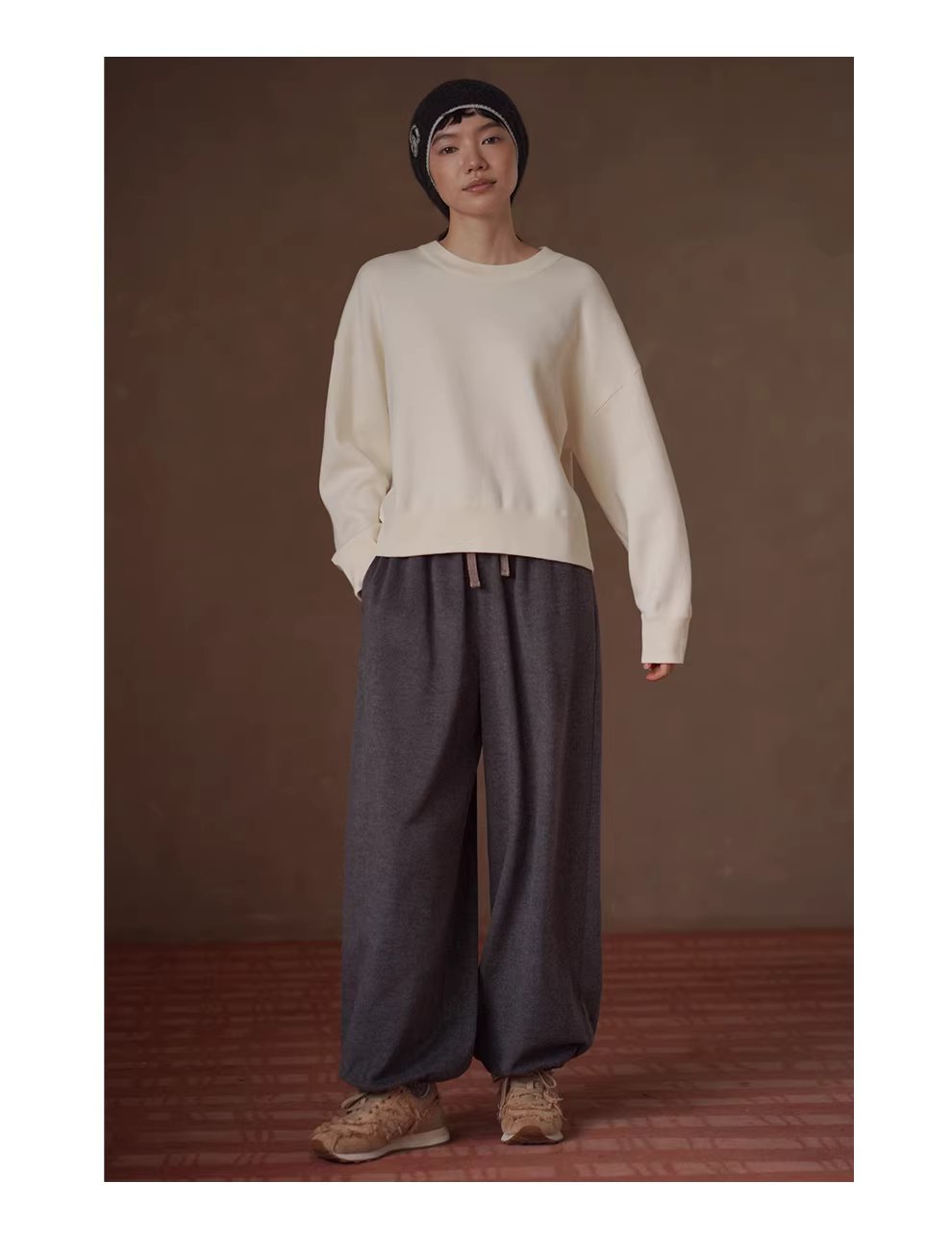 特殊集圈織法新型纖維升溫保暖落肩寬鬆彈性針織上衣女,特殊集圈織法新型纖維升溫保暖落肩寬鬆彈性針織上衣女,HBEW1162,特殊集圈織法新型纖維升溫保暖落肩寬鬆彈性針織上衣女,簡約質感,羅紋縮口