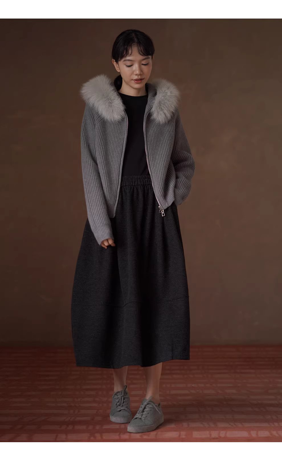 暖冬日常加厚呢料黃金分割剪裁鬆緊高腰顯瘦A字半身裙女,暖冬日常加厚呢料黃金分割剪裁鬆緊高腰顯瘦A字半身裙女,HBEW2033,暖冬日常加厚呢料黃金分割剪裁鬆緊高腰顯瘦A字半身裙女,高腰腿長,毛呢面料